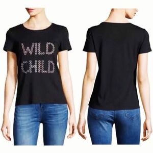 Alice + Olivia Rylyn Wild Child Short Sleeve Graphic Tee (T1)